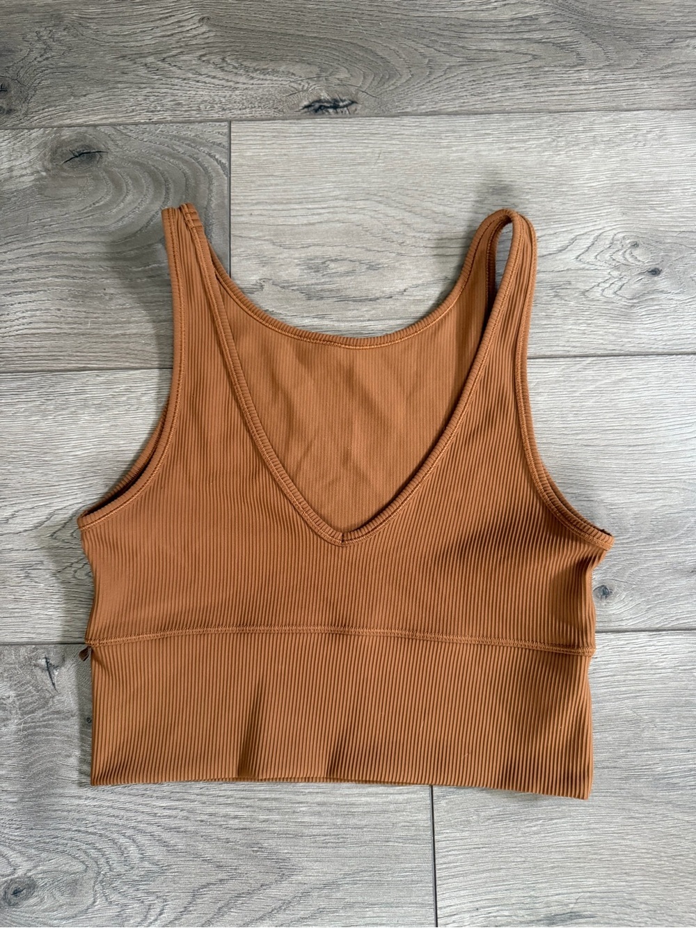 LULULEMON Ribbed Ribbed Power Pivot Top Copper Brown Size 4 - Picture 5 of 6